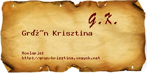 Grün Krisztina névjegykártya